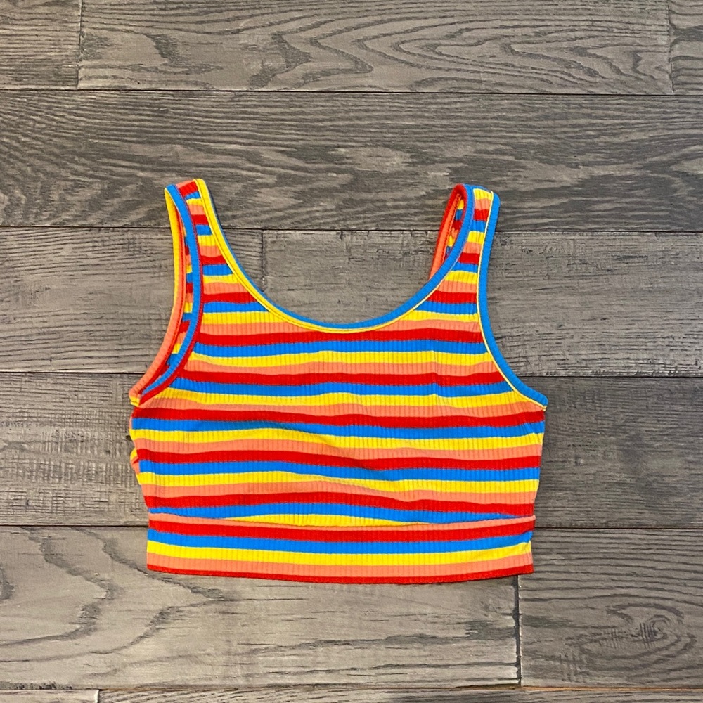 SHEIN Multicolor Striped Crop Top